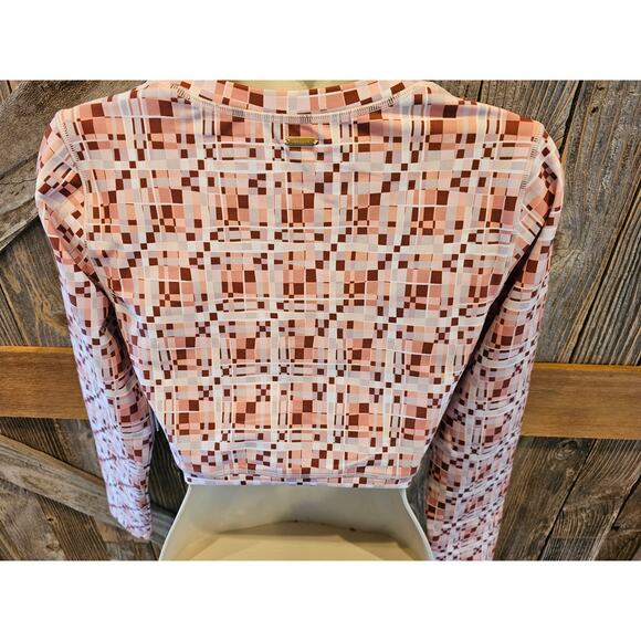 NWT L*Space Active Block Party Aim High crop gym top L women's long sleeve pink - Picture 4 of 9